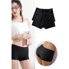 Çerçici 2 Adet Kadın Dikişsiz Görünmez Iz Yapmaz Mini Şort Boxer Siyah-Royaleks