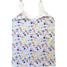 Çerçici Kadın Askılı Desenli Atlet Dantelli Empirme Pamuklu Penye D6-Royaleks