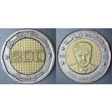Banknoting Cezayir 200 Dinar 2023 Hatıra-Ahmed Zabana. Bimetal.