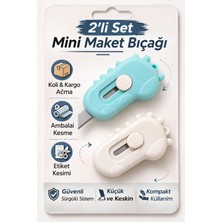 Hayveys 2’li Set Mini Maket Bıçağı  Sürgülü Koli & Ambalaj Kesici Mini Cutter