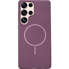 Fenza Samsung Galaxy S25 Ultra Uyumlu Içi Kadife Magsafe Wireless Şarz Özellikli Gül Kurusu Renkli Telefon Kılıfı