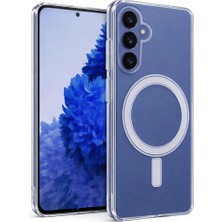 Fenza Samsung Galaxy S25 Fe Uyumlu Kamera Korumalı Magsafe Wireless Şarj Özellikli Lüks Şeffaf Silikon Telefon Kılıfı