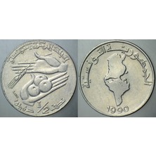 Banknoting Tunus 1/2 Dinar 1990 Fao.