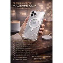Almanara Project Ultramag 1300G Manyetik Çekim Anti-Sararma Darbe Korumalı Şeffaf iPhone 15 Pro Uyumlu Magsafe Kılıf