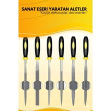 Creatividad Solutions Profesyonel 6'lı Ahşap Eğe ve Törpü Seti - Hassas Oyma ve Şekillendirme Hobi Takımı (17CM)