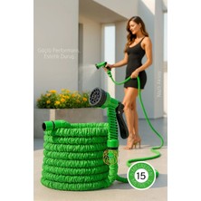 Creatividad Solutions 15 Metre Premium Uzayabilen Bahçe Hortumu - 7 Fonksiyonlu Başlık ve Esnek Tasarım 722694