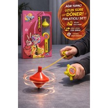 Toyfest Cranky Spin Axis 4 Jnlııc Topaç Seti (Topaç+Fırlatıcı+Dişli Uzun Çubuk) Uzun Döner