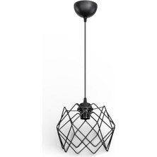 Elizim Home Lighting Prizma Tekli Siyah Sarkıt Avize