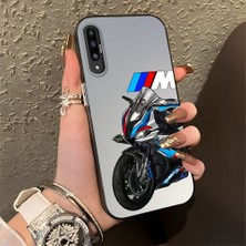 HONTINGA Samsung Galaxy A50 ile Uyumlu Kılıfı Silikon Kenar Sert Arka Düşüme Önleyici Basitlik Anti Düşme Kamera Korumali Bmw Desen Telefon Kılıfı Kadın ve Erkek Için Uygundur K1-0590