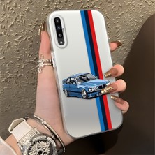 HONTINGA Samsung Galaxy A50 ile Uyumlu Kılıfı Silikon Kenar Sert Arka Düşüme Önleyici Basitlik Anti Düşme Kamera Korumali Bmw Desen Telefon Kılıfı Kadın ve Erkek Için Uygundur K1-0590
