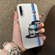 HONTINGA Samsung Galaxy A50 ile Uyumlu Kılıfı Silikon Kenar Sert Arka Düşüme Önleyici Basitlik Anti Düşme Kamera Korumali Bmw Desen Telefon Kılıfı Kadın ve Erkek Için Uygundur K1-0588