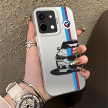 HONTINGA Vivo Y28 ile Uyumlu Kılıfı Silikon Kenar Sert Arka Düşüme Önleyici Basitlik Anti Düşme Kamera Korumali Bmw Desen Telefon Kılıfı Kadın ve Erkek Için Uygundur K1-0588