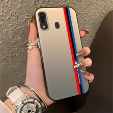 HONTINGA Samsung Galaxy A30 ile Uyumlu Kılıfı Silikon Kenar Sert Arka Düşüme Önleyici Basitlik Anti Düşme Kamera Korumali Bmw Desen Telefon Kılıfı Kadın ve Erkek Için Uygundur K1-0589