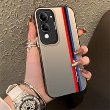 HONTINGA Vivo Y29S ile Uyumlu Kılıfı Silikon Kenar Sert Arka Düşüme Önleyici Basitlik Anti Düşme Kamera Korumali Bmw Desen Telefon Kılıfı Kadın ve Erkek Için Uygundur K1-0589