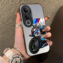 HONTINGA Vivo V50 Lite ile Uyumlu Kılıfı Silikon Kenar Sert Arka Düşüme Önleyici Basitlik Anti Düşme Kamera Korumali Bmw Desen Telefon Kılıfı Kadın ve Erkek Için Uygundur K1-0590