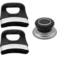 Süppürge Tencere Ile Uyumlu Tava ve Sahan Uygun Sap Kulp Tutamak Kulbu Seti 3 Lü Siyah