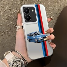 HONTINGA Vivo Y36 5g ile Uyumlu Kılıfı Silikon Kenar Sert Arka Düşüme Önleyici Basitlik Anti Düşme Kamera Korumali Bmw Desen Telefon Kılıfı Kadın ve Erkek Için Uygundur K1-0590