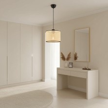 Elizim Home Lighting Antre 20'lik Hasır Görünümlü Abajur Sarkıt Avize