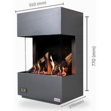 Revega H50AB Seramik Camlı Hermetik Doğalgazlı Şömine 5kw -510MM