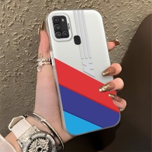 HONTINGA Samsung Galaxy A21S ile Uyumlu Kılıfı Silikon Kenar Sert Arka Düşüme Önleyici Basitlik Anti Düşme Kamera Korumali Bmw Desen Telefon Kılıfı Kadın ve Erkek Için Uygundur K1-0591