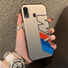 HONTINGA Samsung Galaxy A20 ile Uyumlu Kılıfı Silikon Kenar Sert Arka Düşüme Önleyici Basitlik Anti Düşme Kamera Korumali Bmw Desen Telefon Kılıfı Kadın ve Erkek Için Uygundur K1-0591