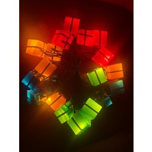 Derin Stok 4 Metre 20 LED Pilli 2 Kademeli Hediye Kutusu Yılbaşı Ağacı Süsü LED Işık
