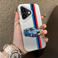 HONTINGA iPhone 16 Plus ile Uyumlu Kılıfı Silikon Kenar Sert Arka Düşüme Önleyici Basitlik Anti Düşme Kamera Korumali Bmw Desen Telefon Kılıfı Kadın ve Erkek Için Uygundur K1-0590