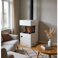 Revega H50UB Seramik Camlı Hermetik Doğalgazlı Şömine 5 Kw