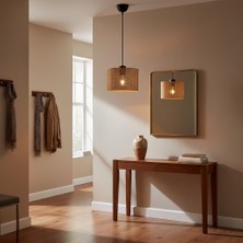 Elizim Home Lighting Antre 20'lik Hasır Görünümlü Abajur Sarkıt Avize