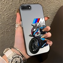 HONTINGA iPhone 8 Plus ile Uyumlu Kılıfı Silikon Kenar Sert Arka Düşüme Önleyici Basitlik Anti Düşme Kamera Korumali Bmw Desen Telefon Kılıfı Kadın ve Erkek Için Uygundur K1-0590