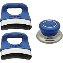 Süppürge Tencere Ile Uyumlu Tava ve Sahan Uygun Sap Kulp Tutamak Kulbu Seti 3 Lü Mavi