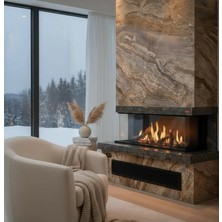 Revega  H100UB-R Seramik Camlı Hermetik Doğalgazlı Şömine 7 Kw - 1000MM