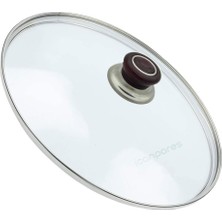 Süppürge Tencere Ile Uyumlu Sahan Tava Cam Kapağı Kapak 20 cm Vişne Çürüğü Tutma Tepesi
