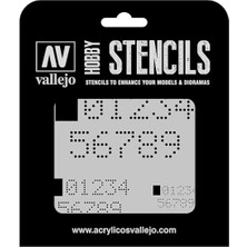 Vallejo ST-SF004 1/72-1/48-1/32-1/35 Dijital Numara Şemaları Esnek Boya Şablonu