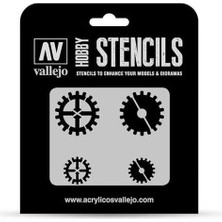 Vallejo ST-SF001 Dişli Çarkları Şemalı Esnek Boya Şablonu