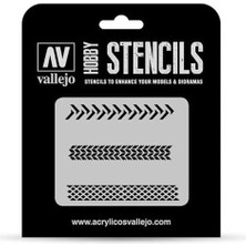 Vallejo ST-TX002 1/35 Tekerlek Izleri Desenli Esnek Boya Şablonu