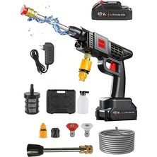 Sky Power Şarjlı ve Yüksek Basınçlı Oto Yıkama Makinesi ve Sulama Tabancası Bahçe Yıkama Makinesi