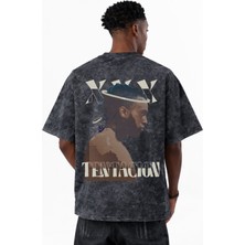 Sevbano Tasarım Xxx Tentacion Rapper Şarkıcı Baskılı Unisex Oversize Eskitme Yıkamalı Tişört