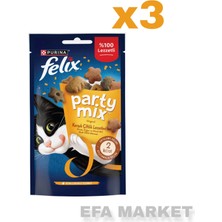 Felix Party Mix Karışık Çiftlik Lezzetleri Kedi Ödül Maması 1X60 gr (3 Adet)