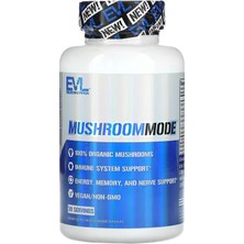 Evlution Vegan Organic Mushroom Lions Mane Cordyceps And Reishi Blend - Nootropics Brain Support 90 Veggie Caps