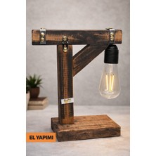 Yediotuz Digital Pazarlama ​retro Rustik Ahşap Masa Lambası - El Işçiliği Özel Tasarım (Ampul Dahil)