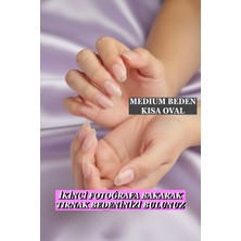 Kısa Oval Medium 100 Adet Jel Tips Takma Tırnak Easy Beauty