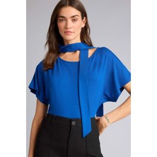 DeFacto Slim Fit Kayık Yaka Şal Detaylı Tişört H4063AX26SP