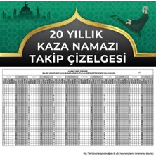 Organik Yolda 20 Yıllık Kaza Namazı Takip Çizelgesi A4 Boyutundadır