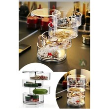 Özgürce 4 Katlı Silindir Takı ve Makyaj Organizer, Şık ve Fonksiyonel Tasarım