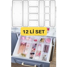 Özgürce Şeffaf 12'li Makyaj Organizeri Çekmece Içi Düzenleyici Set
