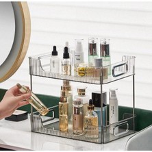 Özgürce Iki Katlı Kristal Makyaj Organizeri, Şeffaf ve Şık Depolama Çözümü