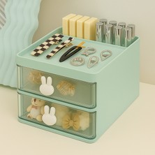 Özgürce Iki Çekmeceli Çok Bölmeli Makyaj ve Fırça Organizeri