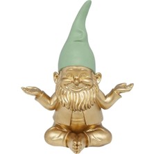 Kare Design Dekoratif Obje Gnome Meditation Gold Green 19CM