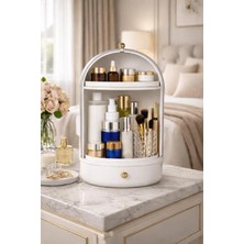 Özgürce Çekmeceli 360 Döner Vitrin Makyaj ve Kozmetik Organizeri